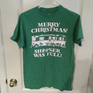 National Lampoon's Christmas Vacation Sh#@%er Was Full Green T-Shirt Size Medium